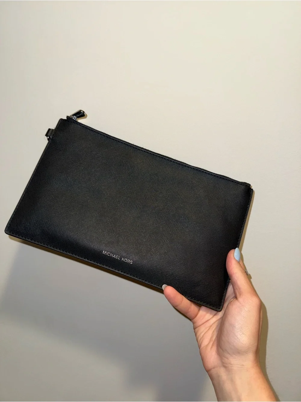 Michael Kors Black Leather Travel Pouch